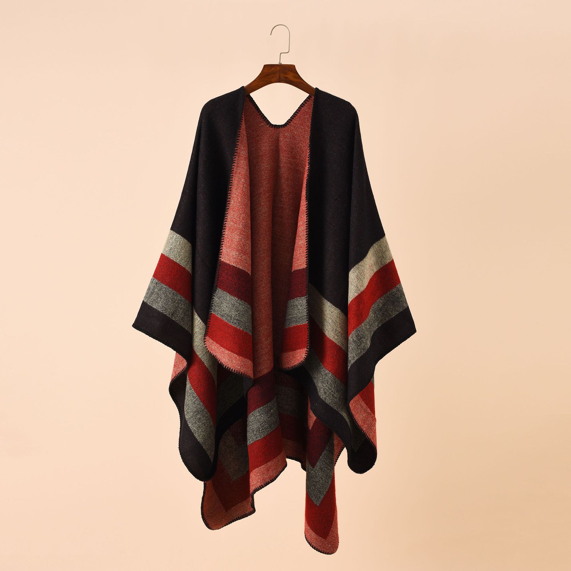 Women'S Fashion Poncho - 2024 새로운 패션 겨울 따뜻한 격자