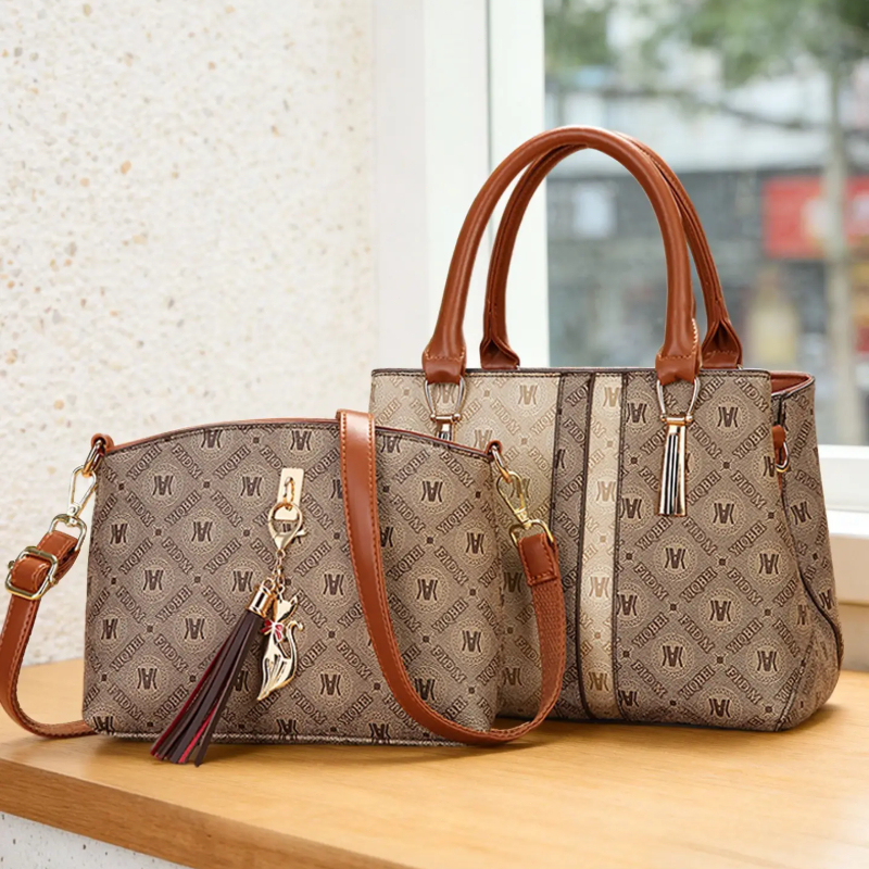 Crossbody Bag Women - 여성용 핸드백 세트(숄더백 포함), 클래식 프린트
