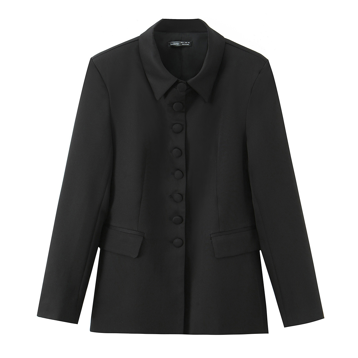 Velvet Blazer Women - 클래식한 블랙 허리 조절형 수트 재킷,
