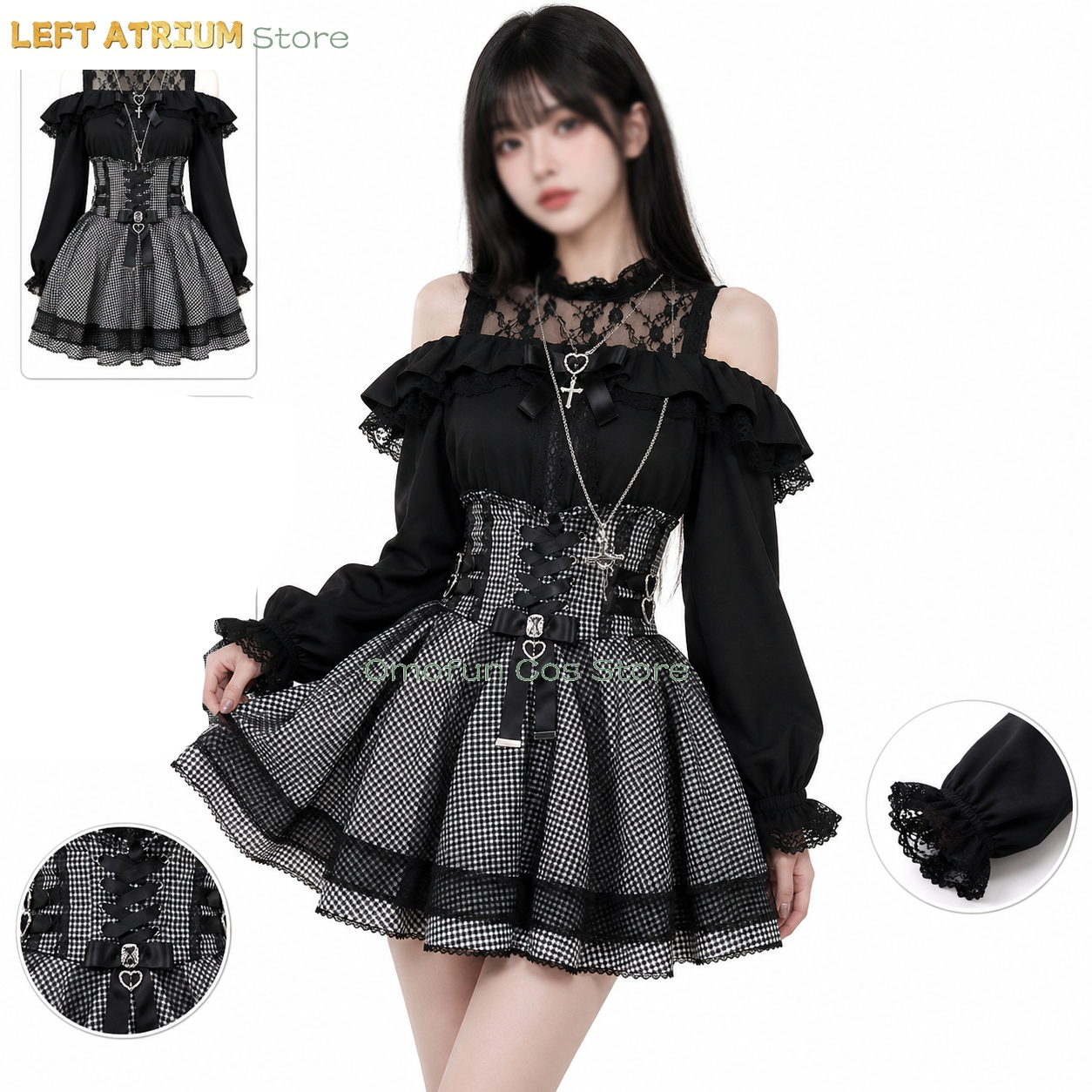 Off Shoulder Top - Jirai kei 로리타 드레스 스커트 블라우스