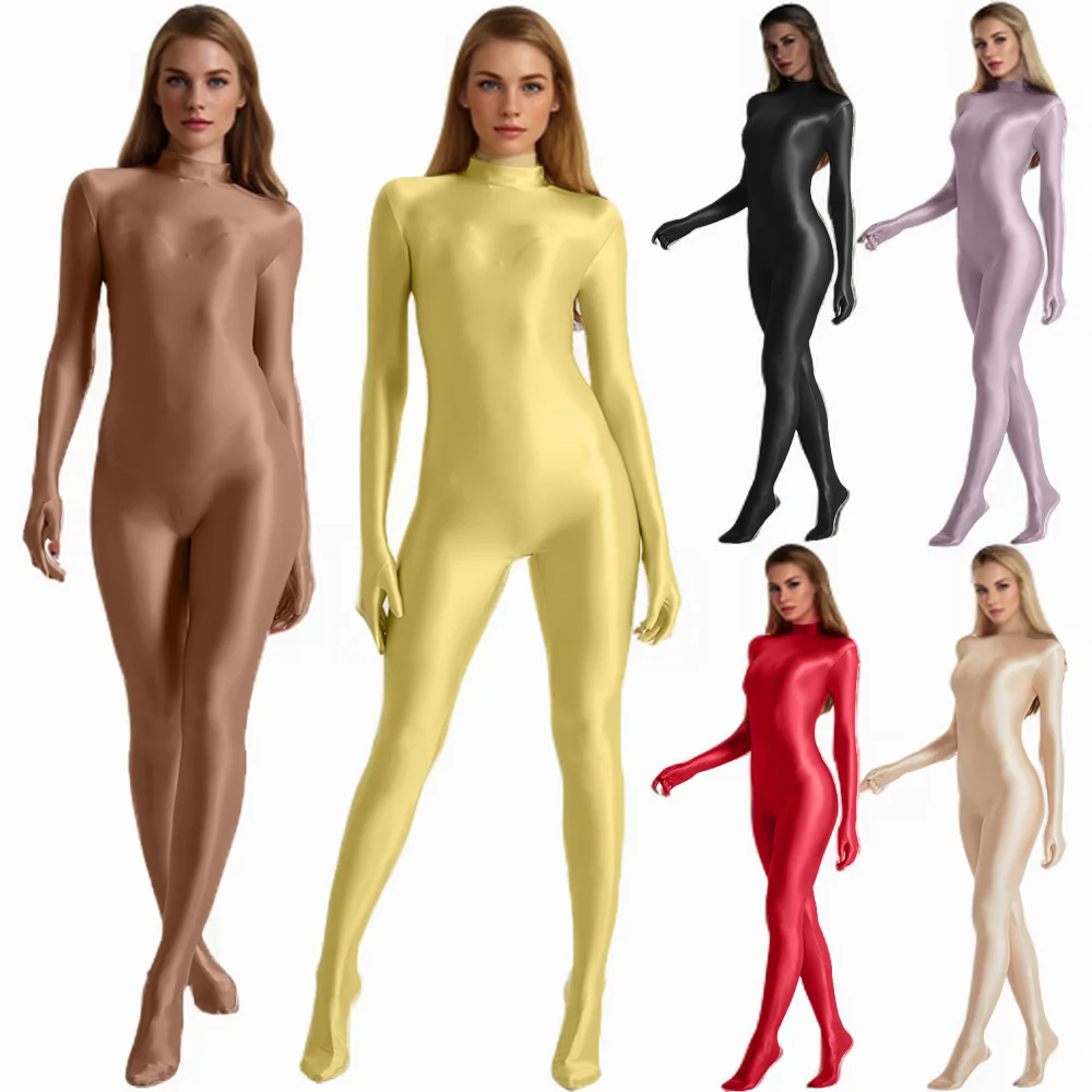 Women'S Fashion Gloves - 여성 오일 스트레치 하이 넥 Bodycon