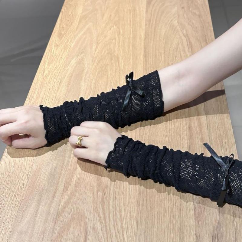 Women'S Fashion Gloves - 여성 고딕 메쉬 핑거리스 장갑 탄성