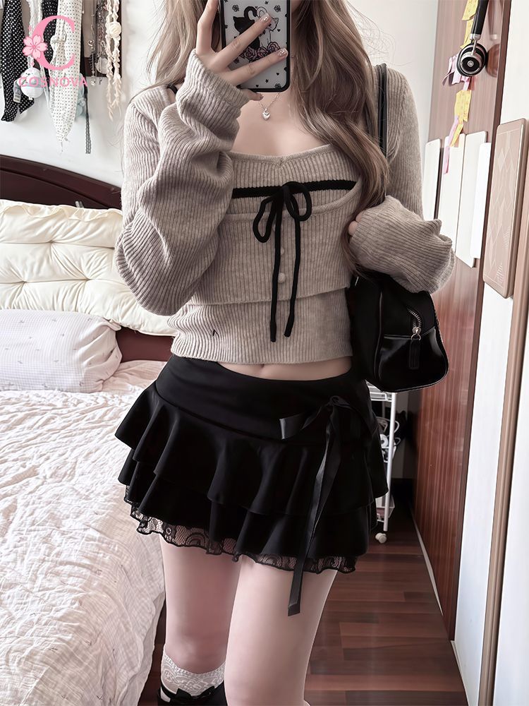 V Neck Cami Top - 일본 빈티지 코케트 3종 세트 여성