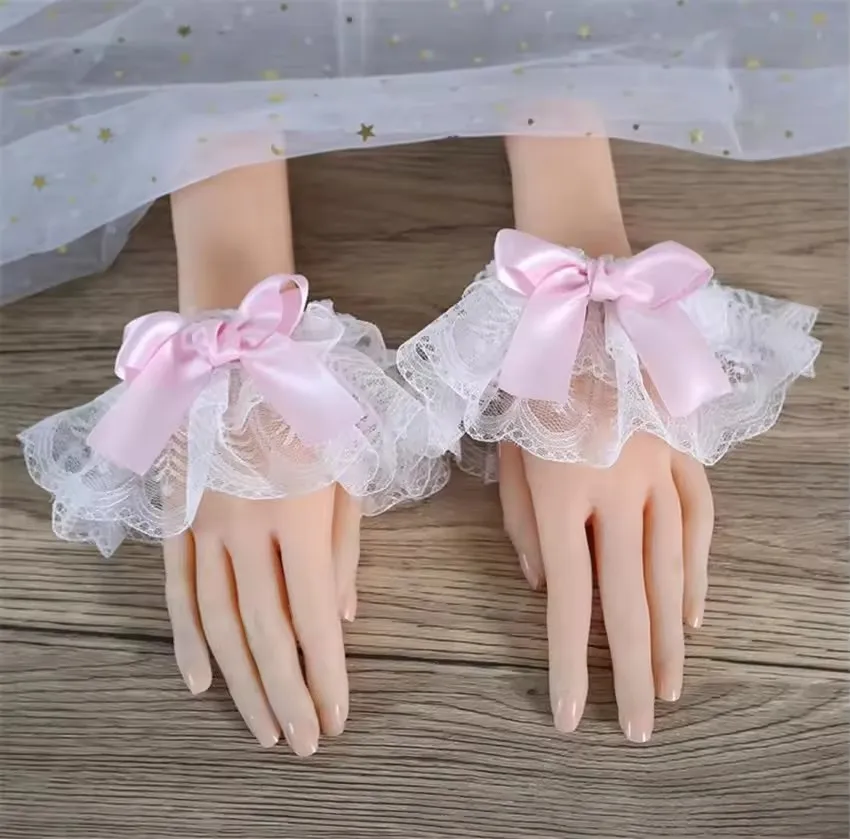 Women'S Fashion Gloves - 일본 여성 소녀 로리타 멀티컬러 리본