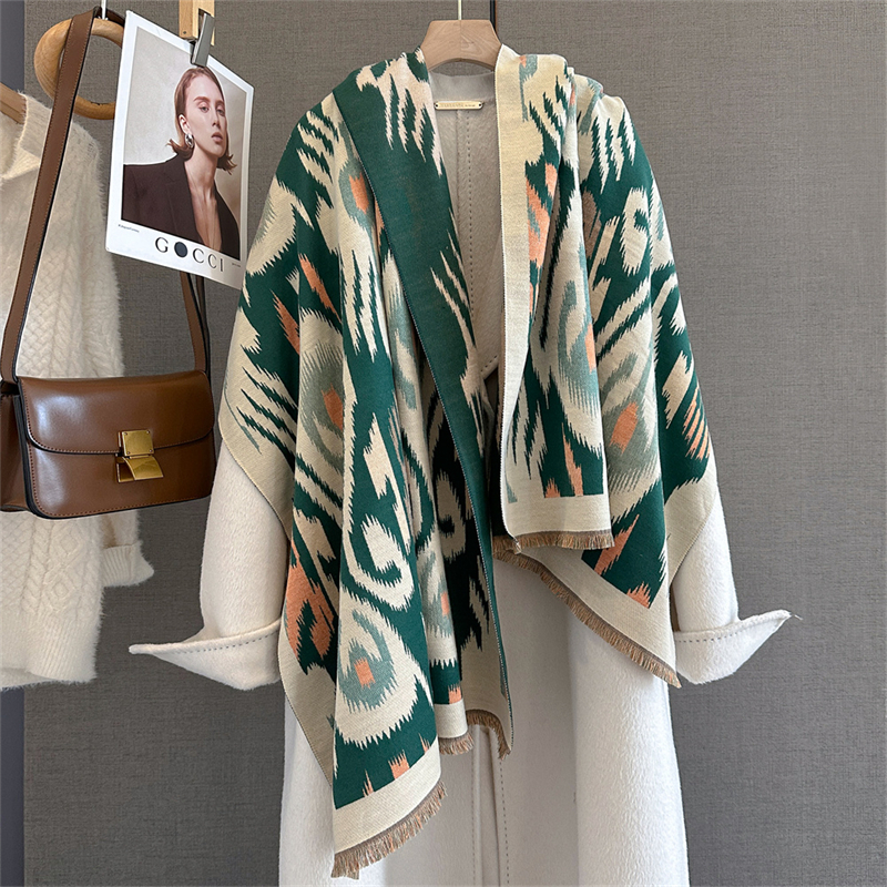Women'S Fashion Poncho - 2025 브랜드 따뜻한 캐시미어 판초 숄