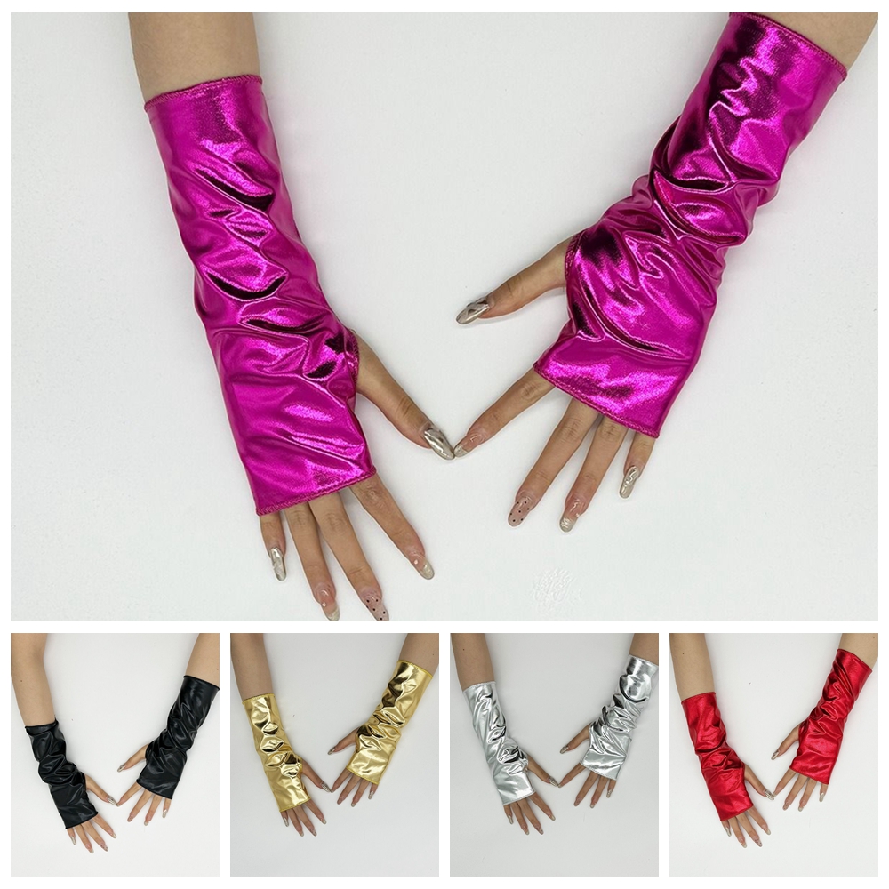 Women Fashion Gloves - 사이버펑크 트렌디 테크웨어 실버/블랙/골든/레드 캐주얼 장갑