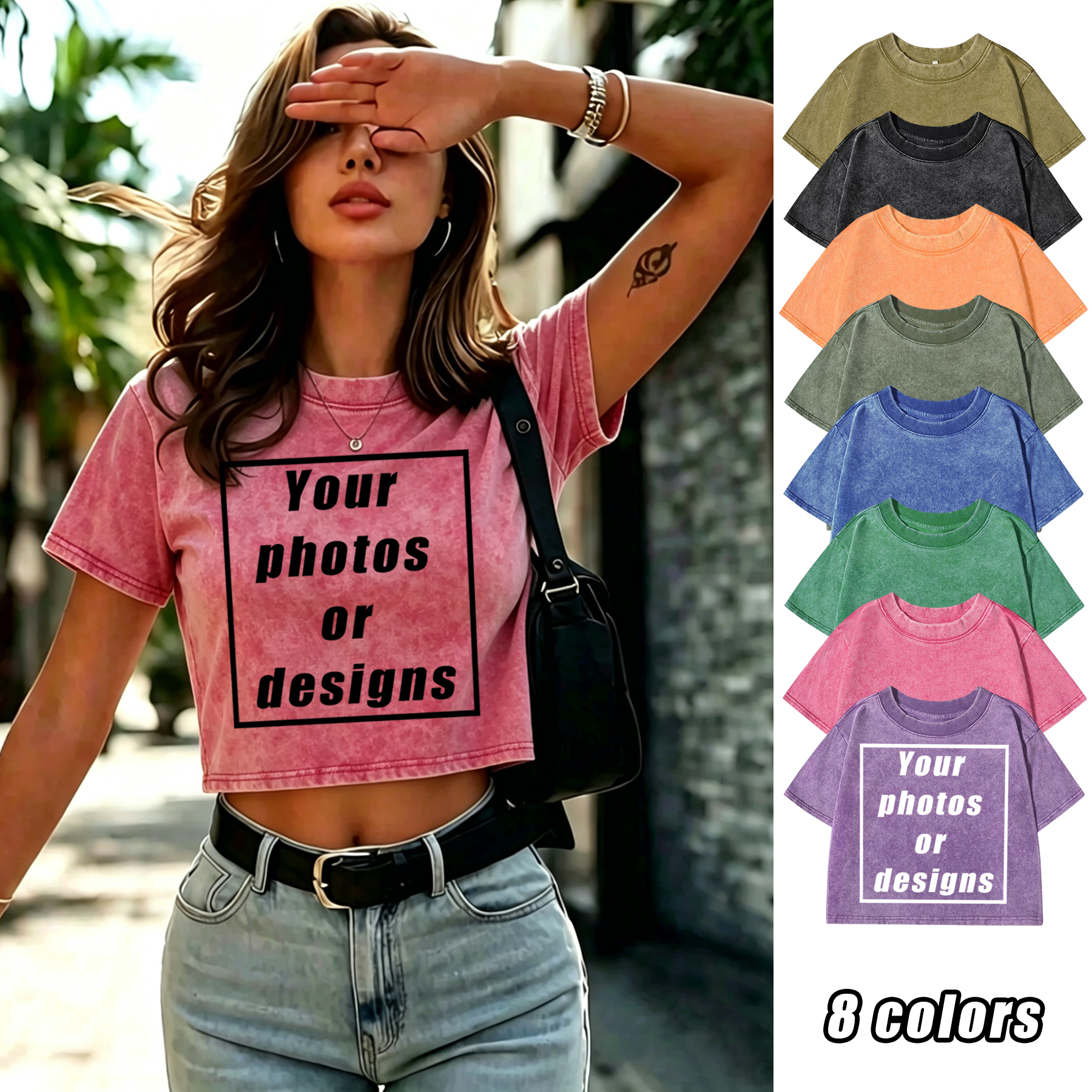Women Fashion Logo - 커스텀 그래픽 로고 레트로 티셔츠 여성