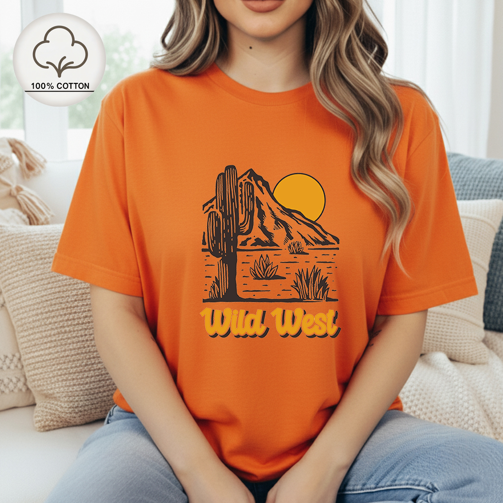 Women'S Fashion Wild West - 여성 와일드 웨스트 선인장 사막 티셔츠