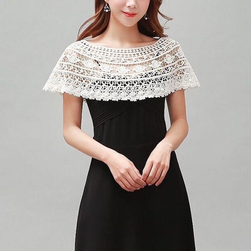 Women'S Fashion Poncho - 여성 니트 홀 아웃 숄 랩