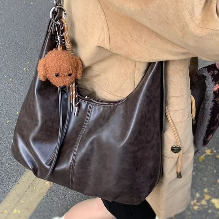 Crossbody Bag Women - 여성용 빈티지 대용량 언더암 백: 부드럽고