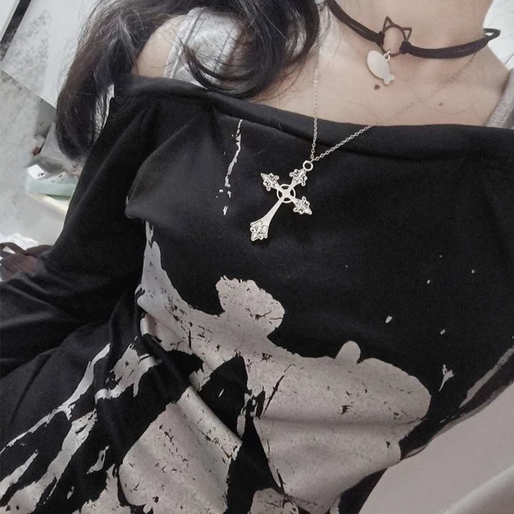 Y2K 가짜 투피스 레트로 탑 스트리트웨어 사선 칼라  - Off Shoulder Top 리뷰 및 가격