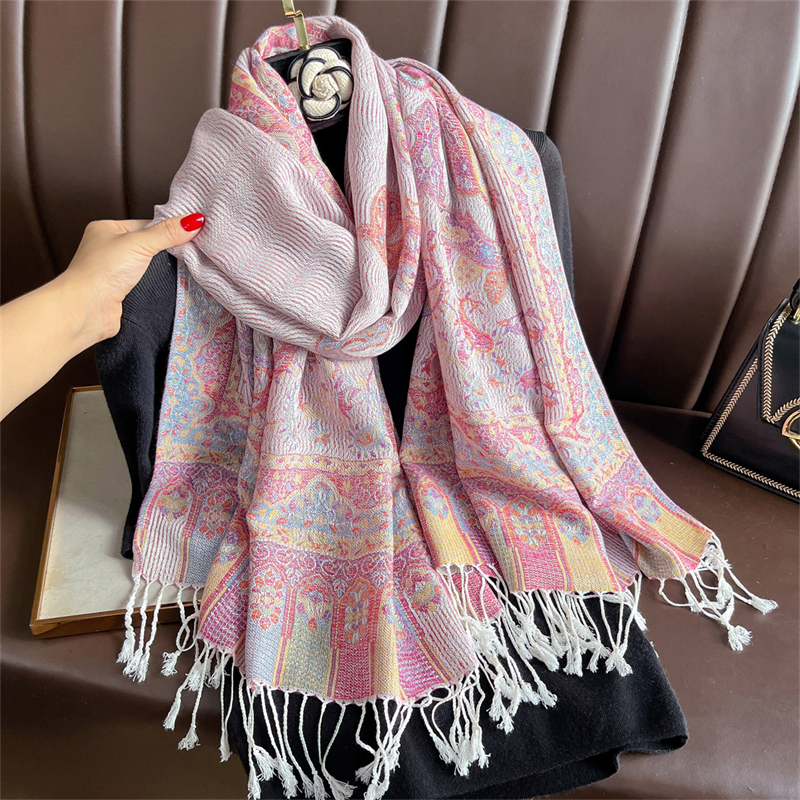 럭셔리 자수 캐시미어 겨울 스카프 여성 파레오 케이프  - Women'S Fashion Poncho 리뷰 및 가격
