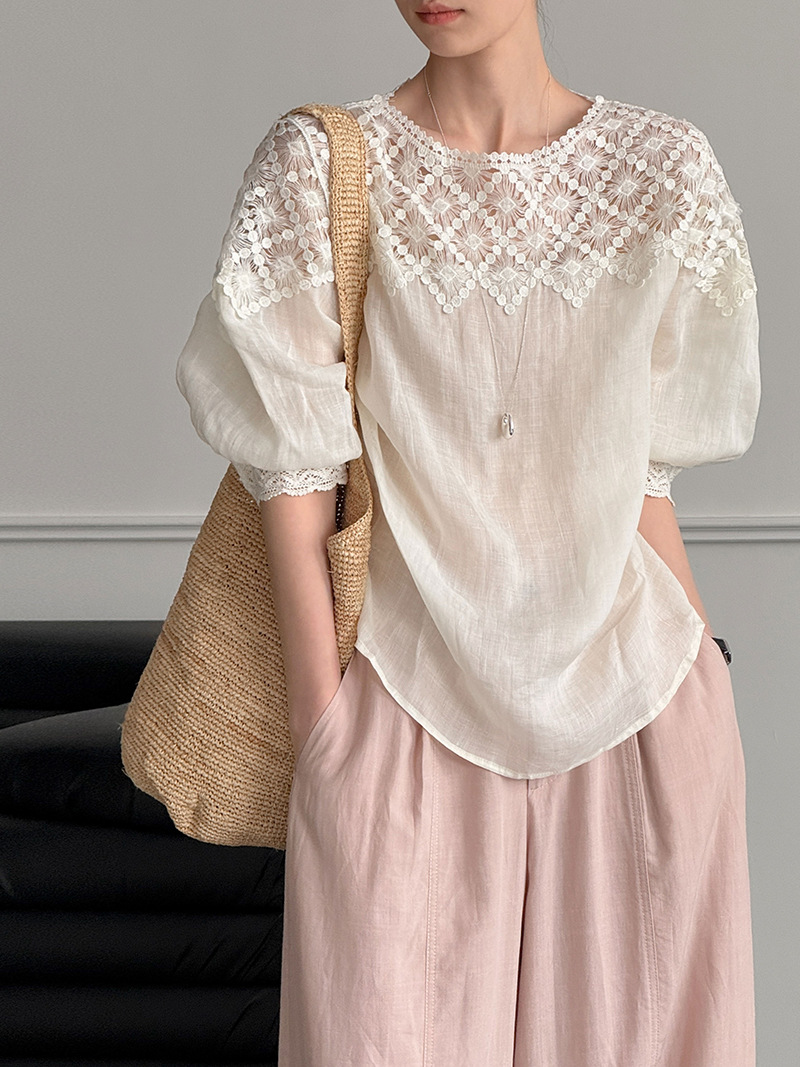 2026 여성 여름 100% 린넨 블라우스 하프 슬리브 - Women Fashion Blouse 리뷰 및 가격
