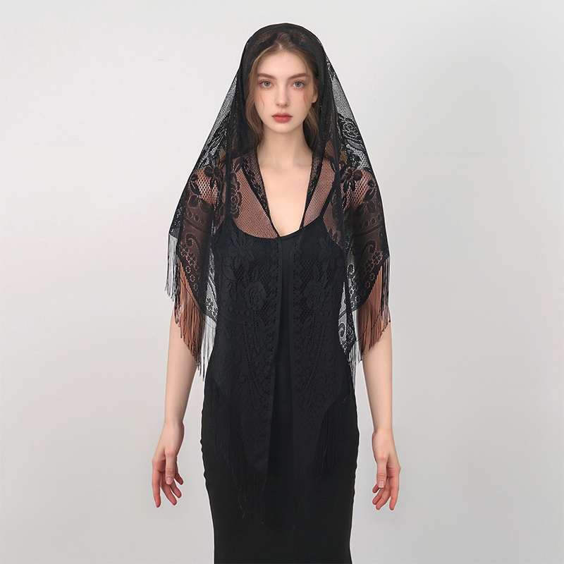 새로운 자수 레이스 스카프 숄 플로럴 삼각 베일 숄 여 - Women'S Fashion Poncho 리뷰 및 가격