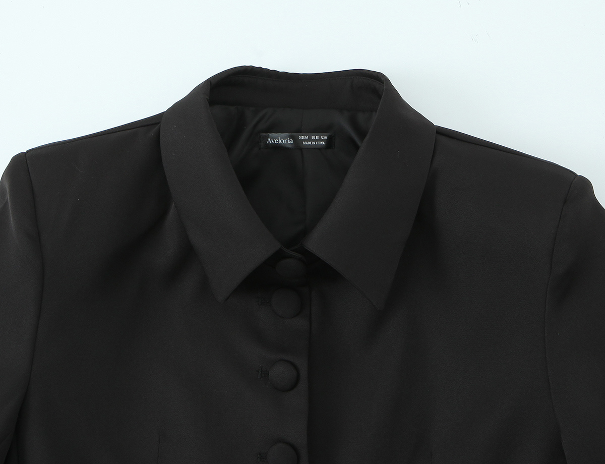 클래식한 블랙 허리 조절형 수트 재킷, 라펠과 싱글 버 - Velvet Blazer Women 리뷰 및 가격