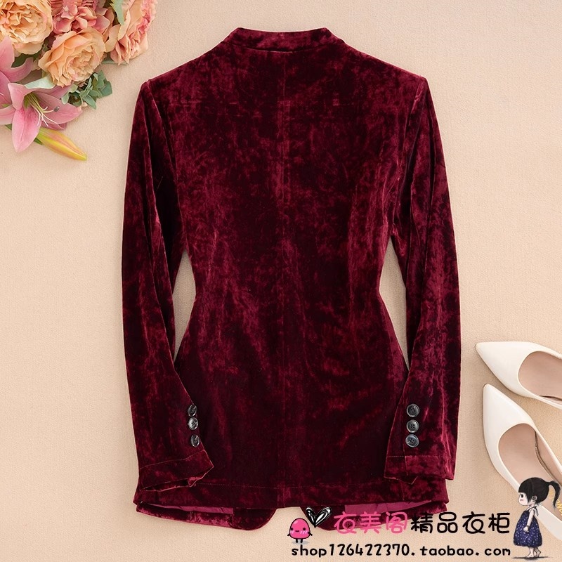 봄과 가을 새로운 프린트 칼라리스 벨벳 정장 재킷 하이 - Velvet Blazer Women 리뷰 및 가격