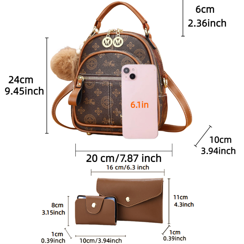 3종 여성 가방 세트, 가볍고 고급스러운 프린트 미니  - Crossbody Bag Women 리뷰 및 가격