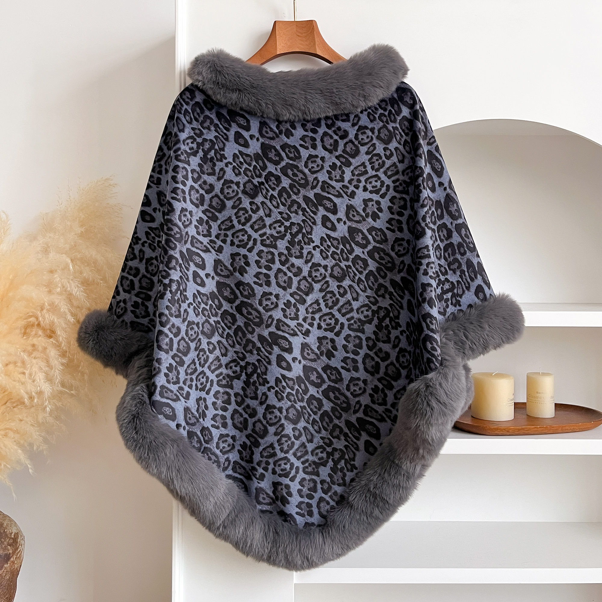 레오파드 프린트 인조 토끼털 판초 코트 여성용 두꺼운  - Women'S Fashion Poncho 리뷰 및 가격