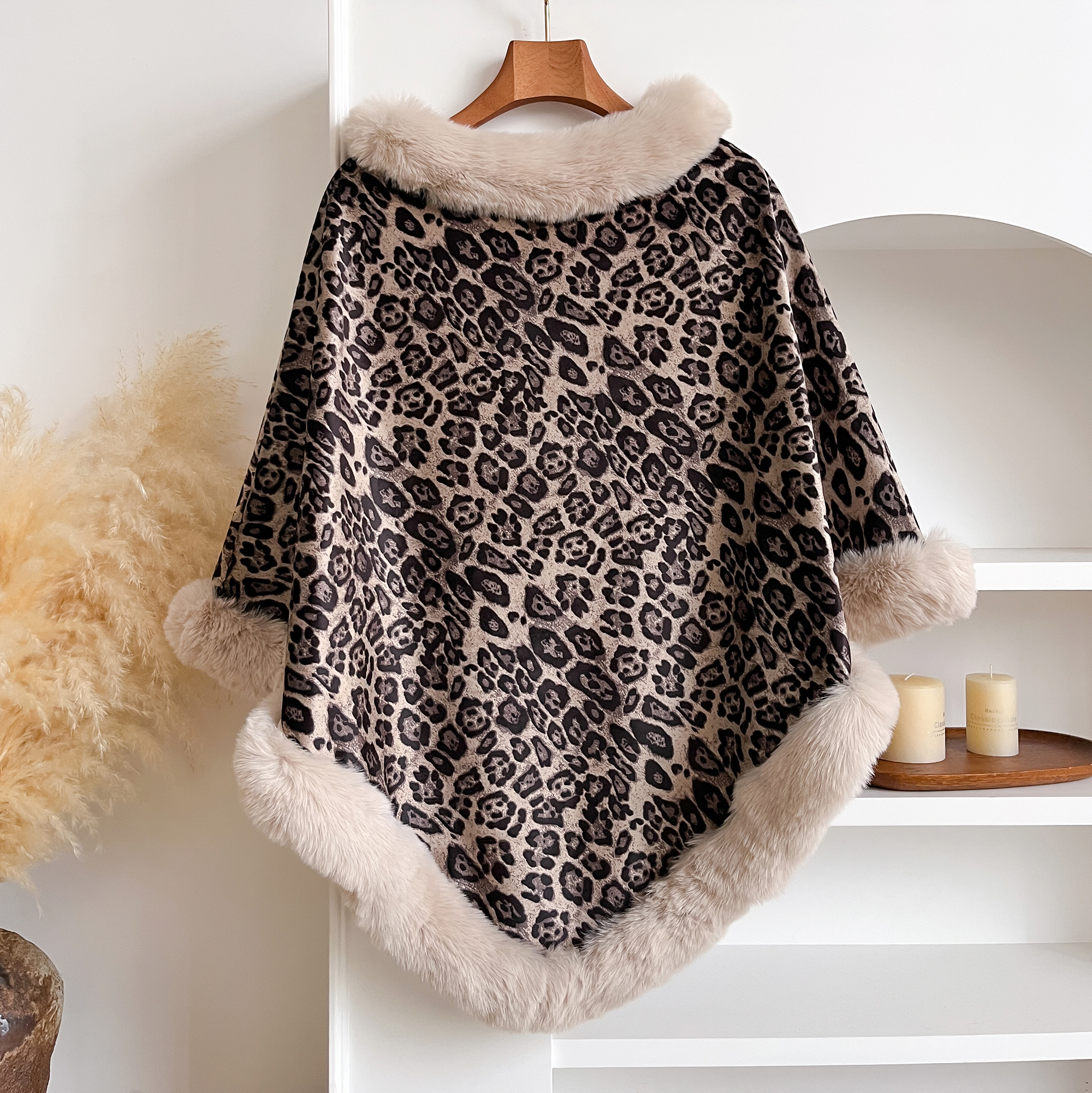 레오파드 프린트 인조 토끼털 판초 코트 여성용 두꺼운  - Women'S Fashion Poncho 리뷰 및 가격