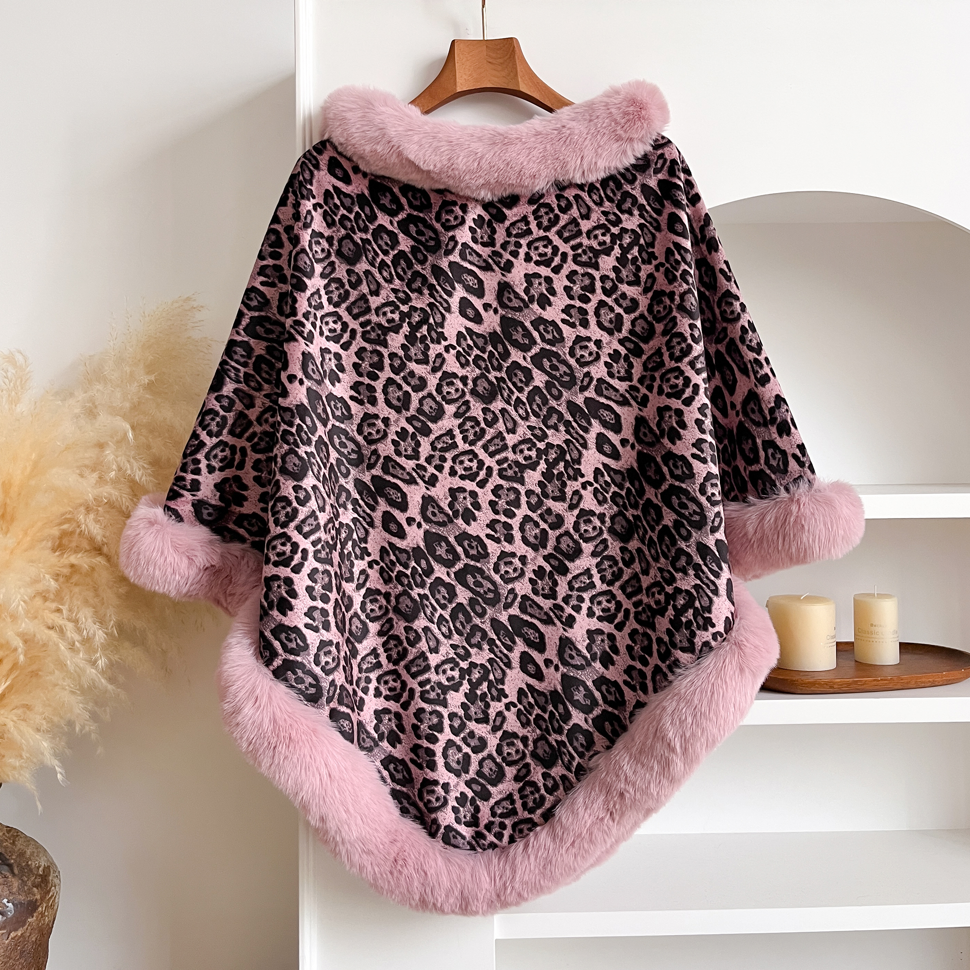 레오파드 프린트 인조 토끼털 판초 코트 여성용 두꺼운  - Women'S Fashion Poncho 리뷰 및 가격
