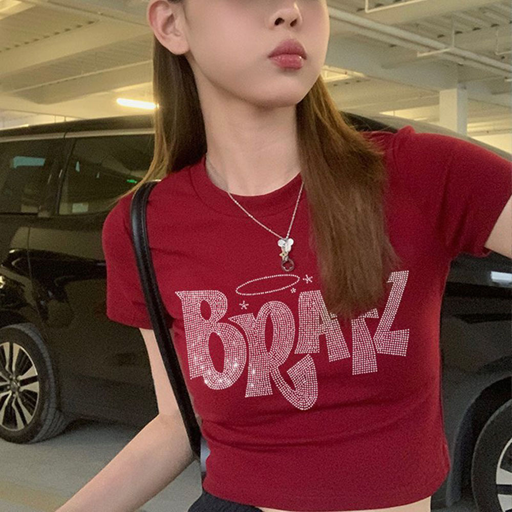 여성용 빈티지 Y2k 티, 브라츠 레터 프린트 블랙 크 - Women'S Fashion From The 90S 리뷰 및 가격