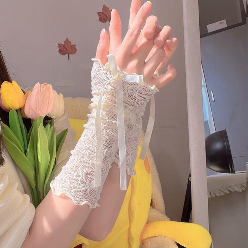 여성 고딕 메쉬 핑거리스 장갑 탄성 레이스 로리타 JK - Women'S Fashion Gloves 리뷰 및 가격