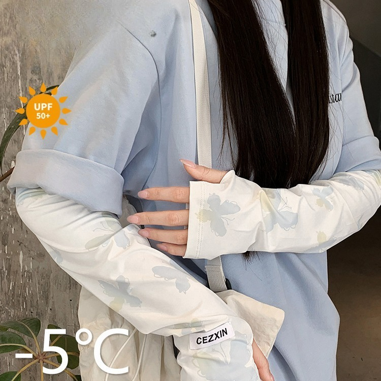 새로운 버터플라이 선스크린 슬리브 한국판 여성용 UV  - Women'S Fashion Gloves 리뷰 및 가격