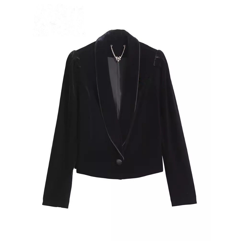 골드 벨벳 슈트 숏 자켓 여성용 신상 캐주얼 탑 숏 패 - Velvet Blazer Women 리뷰 및 가격