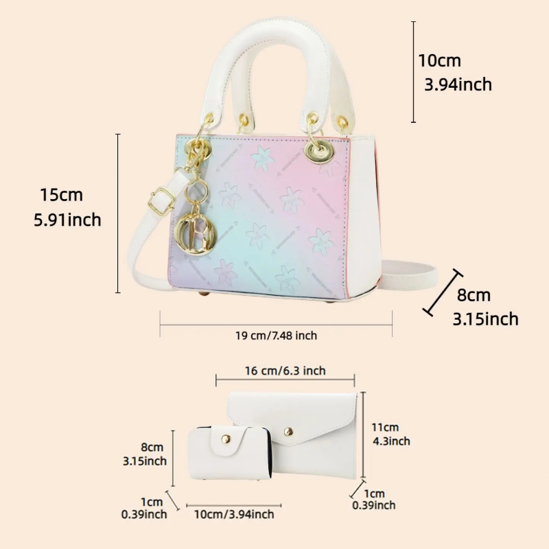 그라데이션 프린트 크로스바디 숄더백 세트, 귀엽고 패셔 - Crossbody Bag Women 리뷰 및 가격