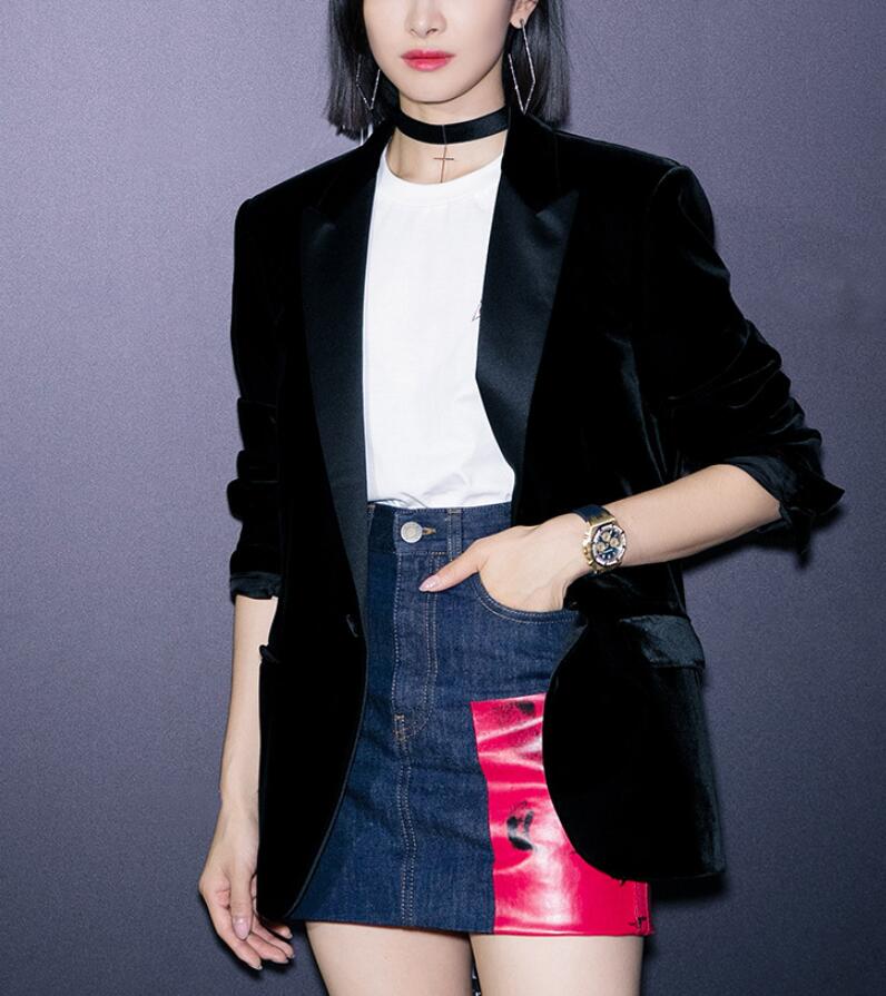 여성용 벨벳 블레이저 코트, 블랙 재킷, 우아한 작은  - Velvet Blazer Women 리뷰 및 가격