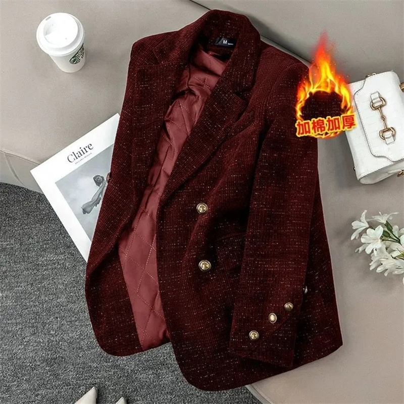 여성용 블랙 코듀로이 수트 재킷 가을 겨울 두꺼운 코튼 - Velvet Blazer Women 리뷰 및 가격