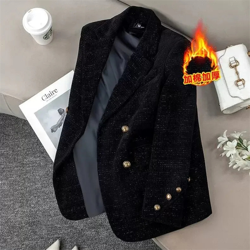 여성용 블랙 코듀로이 수트 재킷 가을 겨울 두꺼운 코튼 - Velvet Blazer Women 리뷰 및 가격