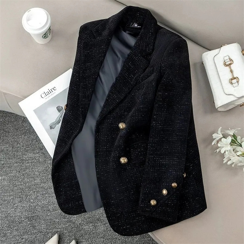 여성용 블랙 코듀로이 수트 재킷 가을 겨울 두꺼운 코튼 - Velvet Blazer Women 리뷰 및 가격