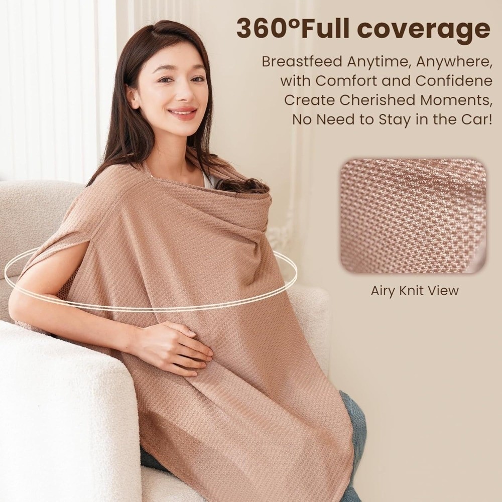 새로운 부드러운 모유 수유 커버, 통기성 좋은 와플 니 - Women'S Fashion Poncho 리뷰 및 가격