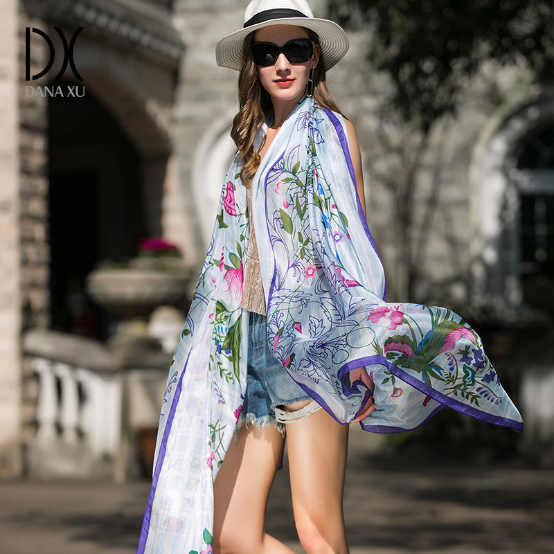 DANA XU 100% 실크 헤드 스카프 이슬람 여성  - Women'S Fashion Poncho 리뷰 및 가격
