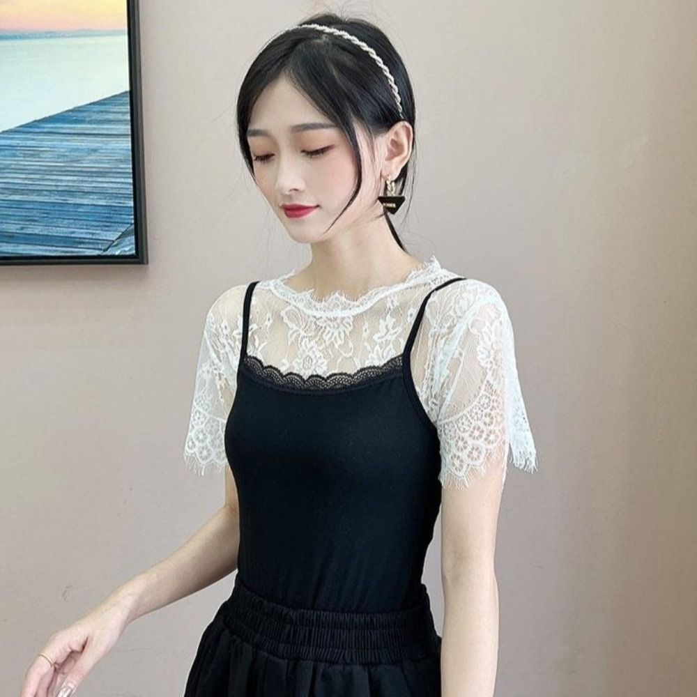 여성용 레이스 숄 화이트 블랙 속이 비치는 숄 숄라그  - Women'S Fashion Poncho 리뷰 및 가격