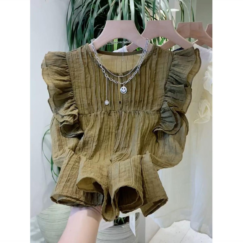 여성용 플라잉 슬리브 블라우스, 라운드 넥 패치워크 러 - Women Fashion Japan 리뷰 및 가격