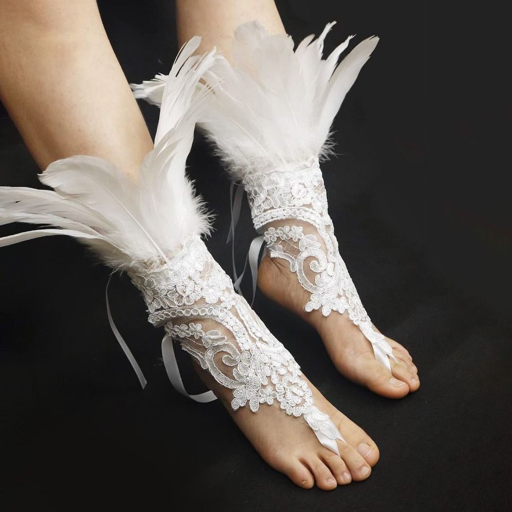 1PC 패션 액세서리 레이스 깃털 긴 장갑 자수 손목  - Women Fashion Gloves 리뷰 및 가격
