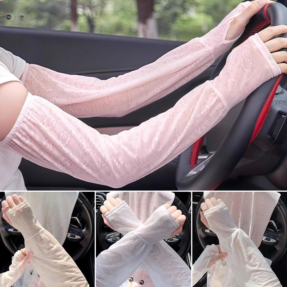 패션 레이스 아이스 실크 슬리브 긴 소프트 통기성 드라 - Women'S Fashion Gloves 리뷰 및 가격