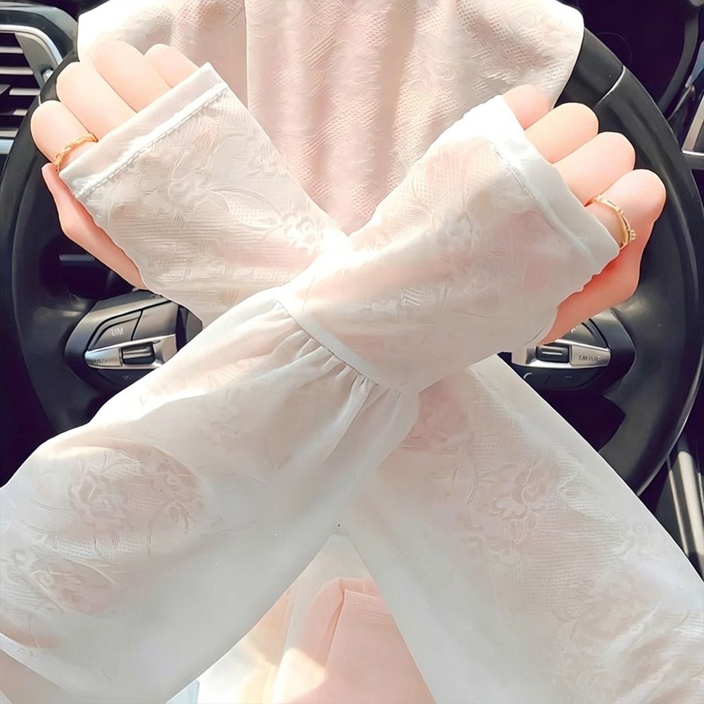 패션 레이스 아이스 실크 슬리브 긴 소프트 통기성 드라 - Women'S Fashion Gloves 리뷰 및 가격