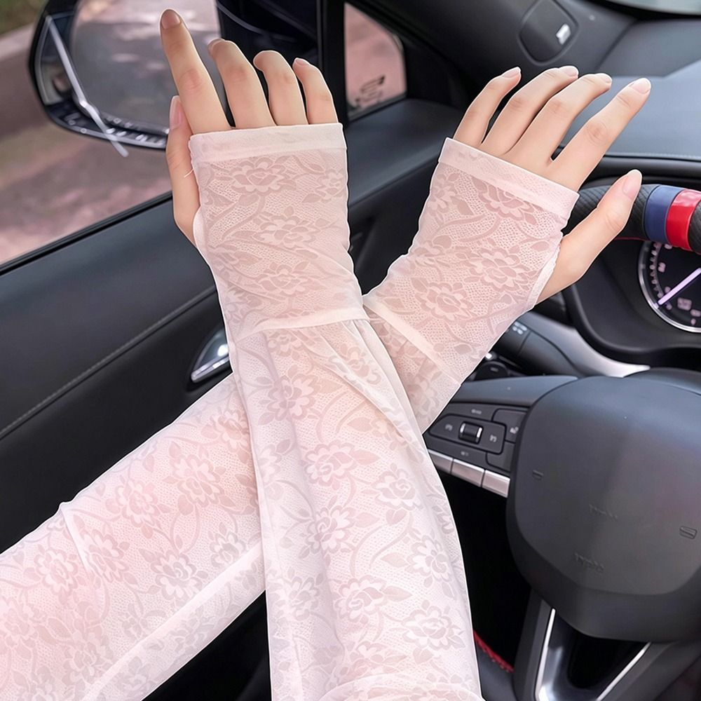 패션 레이스 아이스 실크 슬리브 긴 소프트 통기성 드라 - Women'S Fashion Gloves 리뷰 및 가격