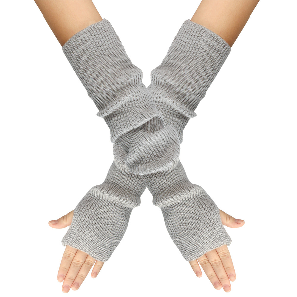 여성용 가을 겨울 니트 장갑 따뜻한 단색 아크릴 긴 스 - Women'S Fashion Gloves 리뷰 및 가격
