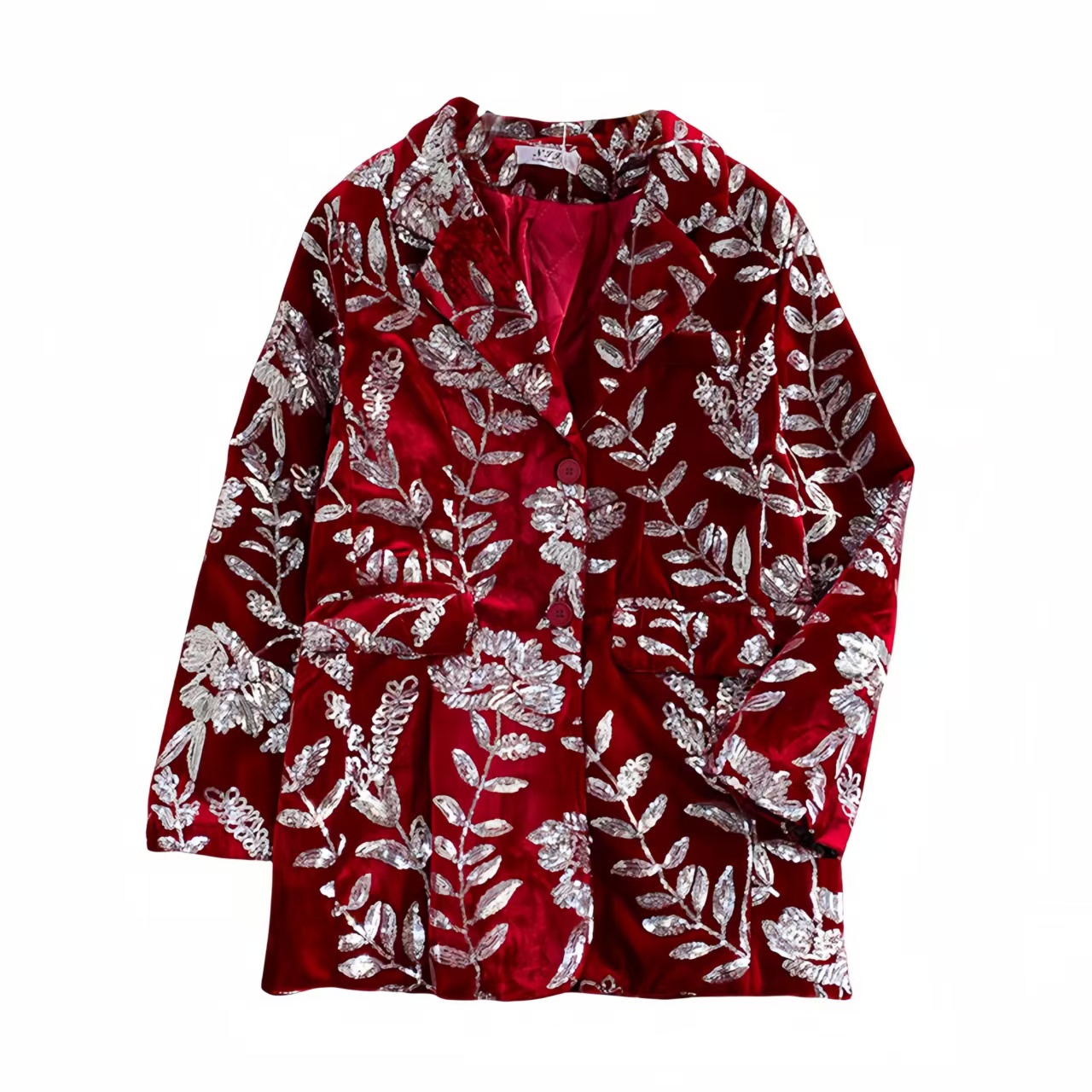유럽 스타일 라이트 럭셔리 헤비 인더스트리 시퀸 장식  - Velvet Blazer Women 리뷰 및 가격