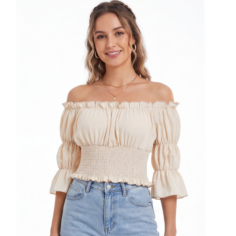 르네상스 블라우스 여성용 탑 반팔 오프숄더 탑 해적 코 - Off Shoulder Top 리뷰 및 가격