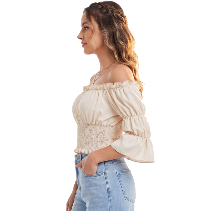 르네상스 블라우스 여성용 탑 반팔 오프숄더 탑 해적 코 - Off Shoulder Top 리뷰 및 가격