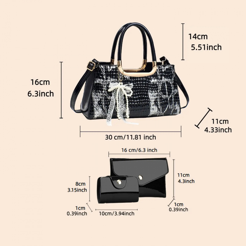 여성용 핸드백 세트, 악어 무늬 이브닝 클러치, 파티  - Crossbody Bag Women 리뷰 및 가격
