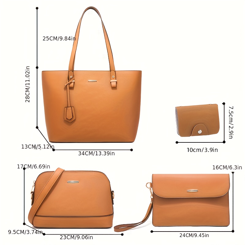 4종 세트 여성 가방 세트 단색 토트백 레트로 여성 크 - Crossbody Bag Women 리뷰 및 가격
