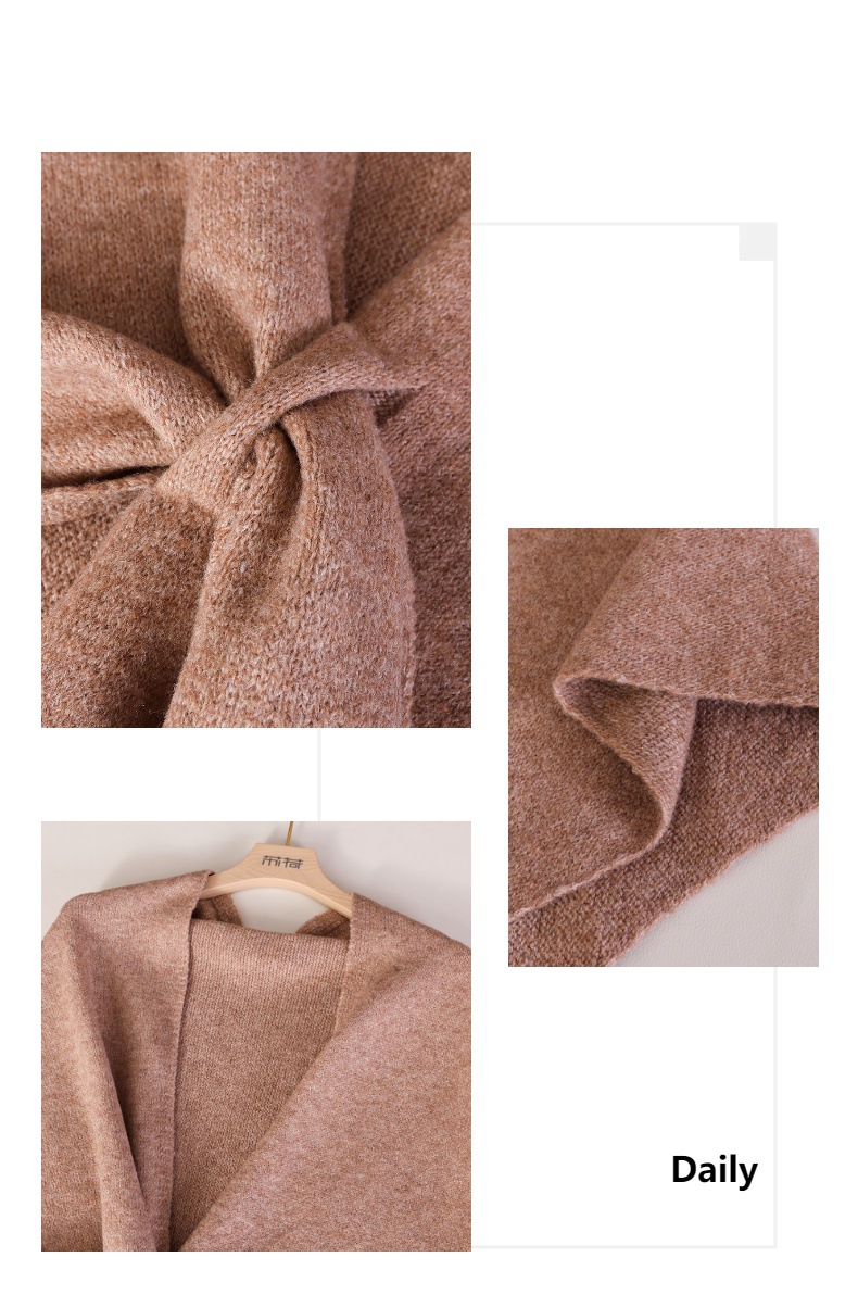 심플한 단색 니트 삼각 숄, 트렌디한 패션 랩 스카프, - Women'S Fashion Poncho 리뷰 및 가격