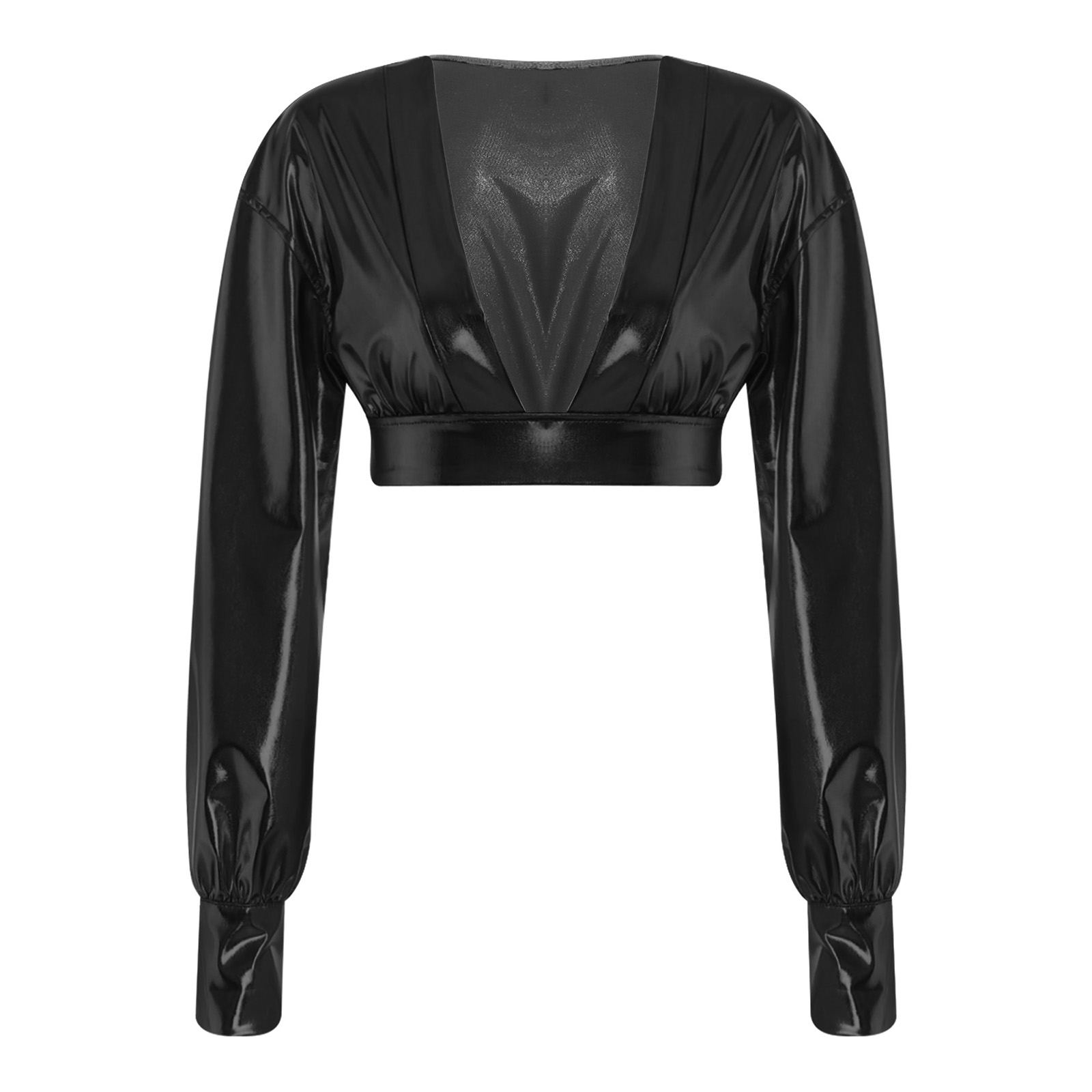 여성용 Y2K 메탈릭 샤이니 힙합 크롭탑 딥 V넥 벌룬 - Women Fashion Blouse 리뷰 및 가격