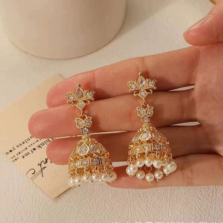 인도풍 과장된 새장 귀걸이 패션 연례회의 고급스러운 랜 - Women Fashion Japan 리뷰 및 가격